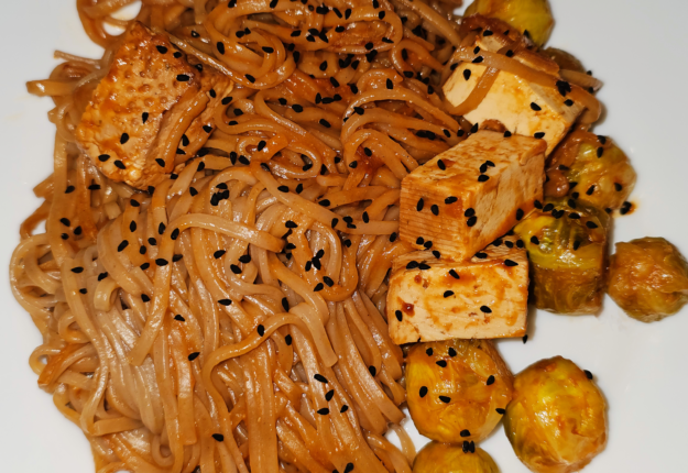 Soba with Brussels Sprouts & Smoked Tofu