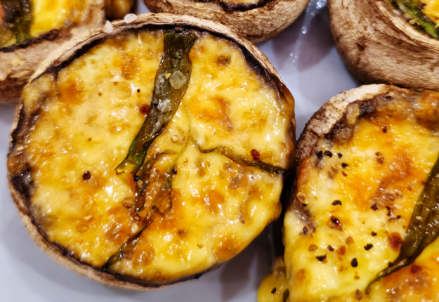 Baked Mushroom Caps with Cheese & Tarragon