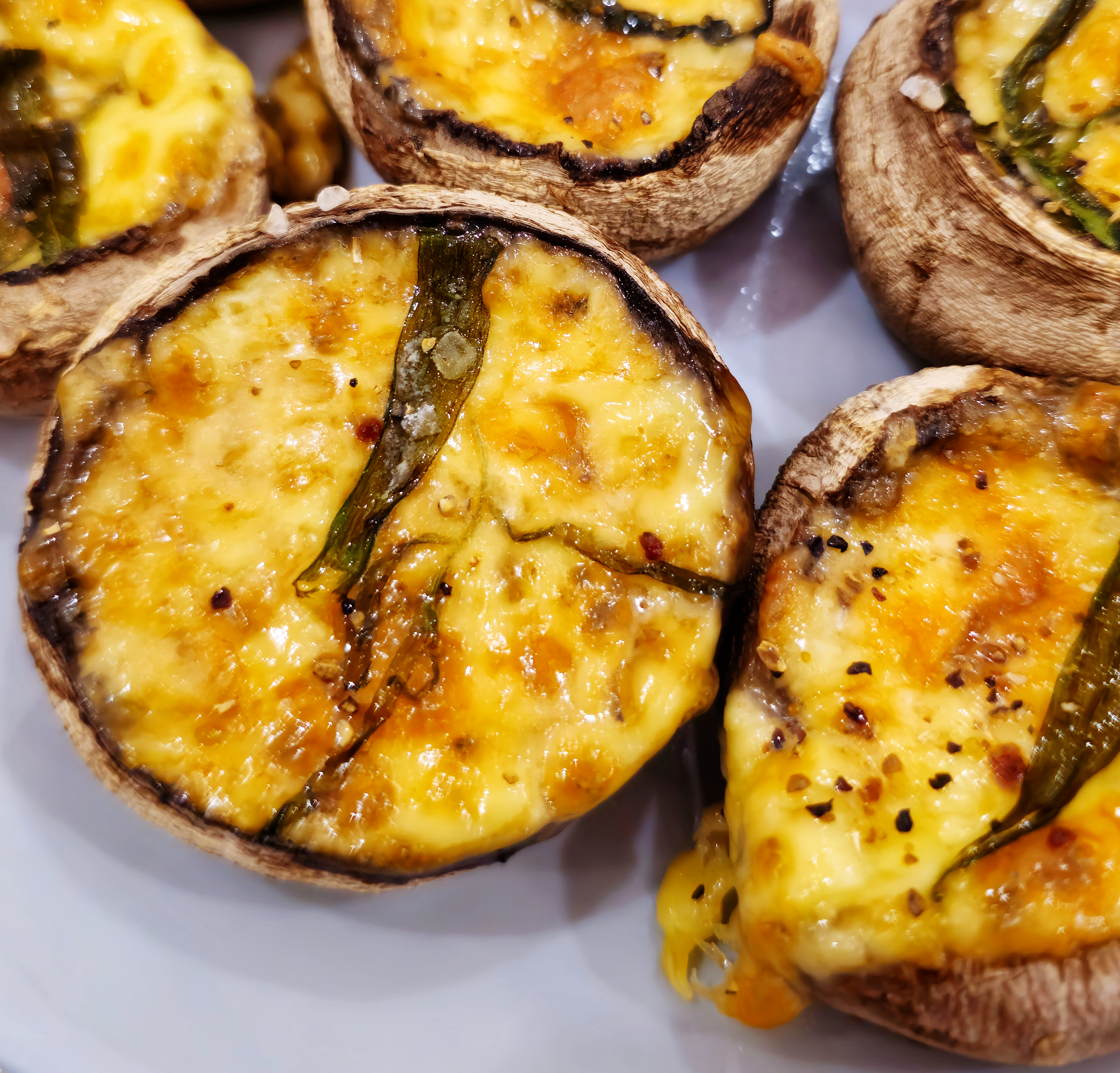 Baked Mushroom Caps with Cheese & Tarragon