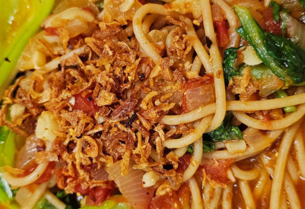 Whole Wheat Pasta with Bok Choy and Crispy Shallots