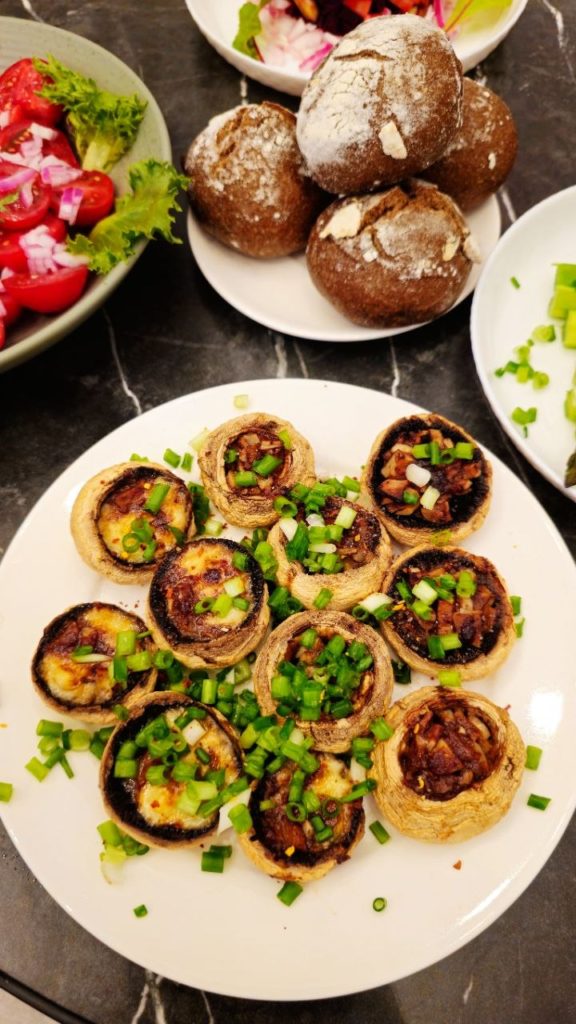 Champiñones al horno con miso