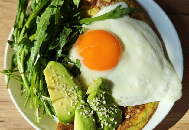 Cauliflower & Potato Flatbread with Fried Egg and Avocado